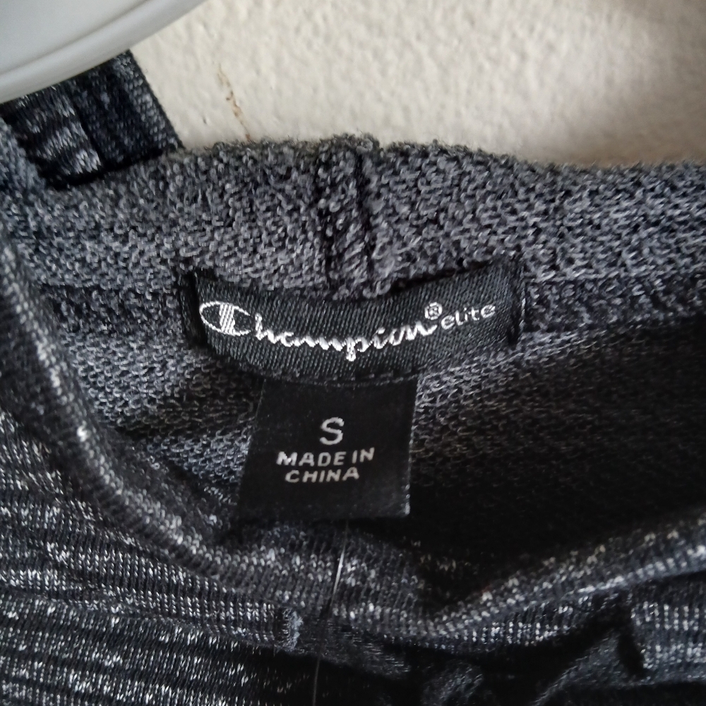 NWT Champion Women's Small Black Fleck Long‎ Sleeve High Neck Hoodie - Picture 5 of 13
